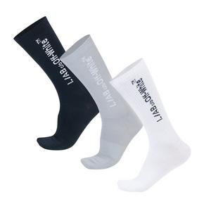 L/AB c/o Off-White Horizontal Mid Calf Crew Socks (3 Pairs) &ndash; White/Black/Grey - WHITE/BLACK/GREY