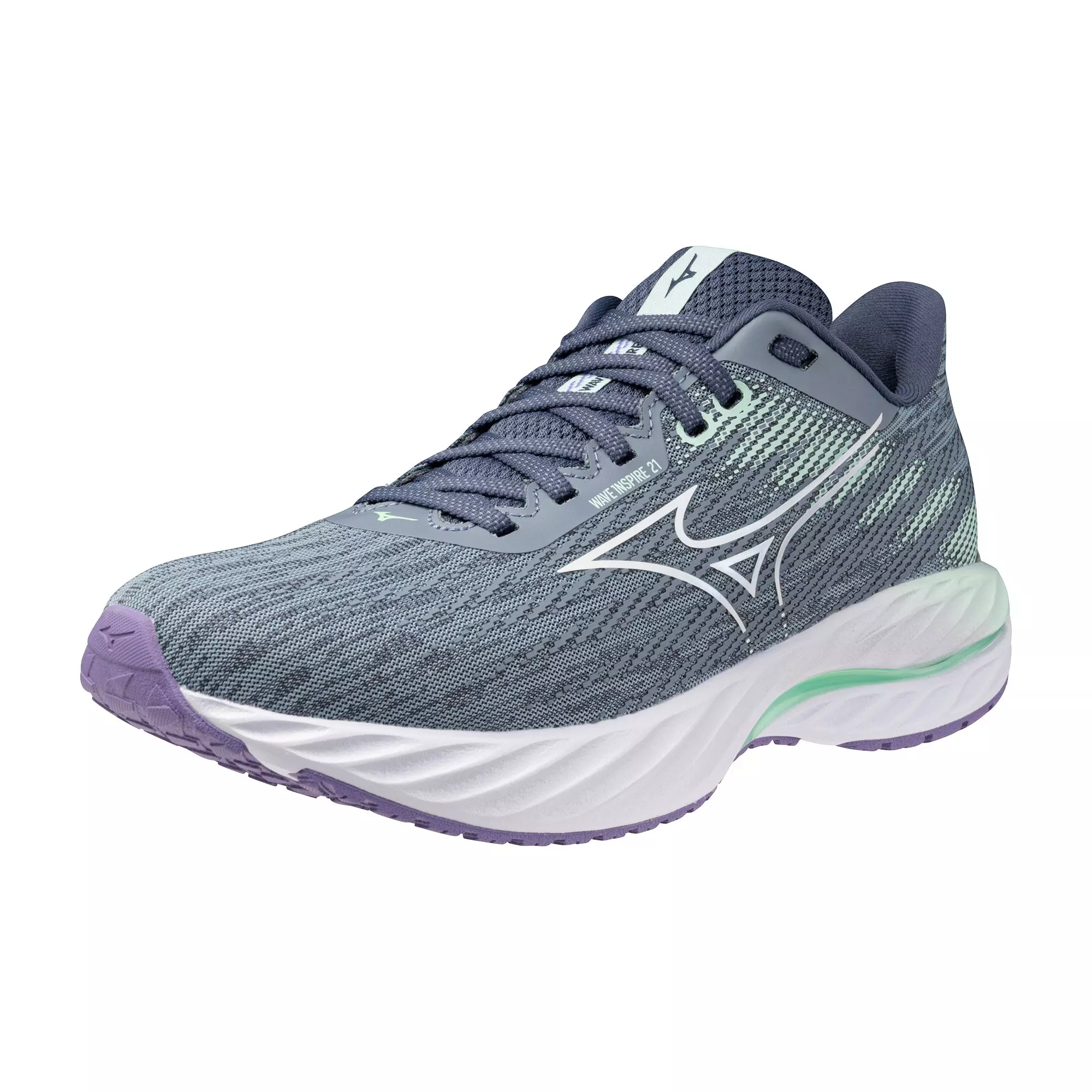 Mizuno Wave Inspire 21 "Tradewinds/White" Women's Wide Running Shoe - TRADEWINDS/WHITE