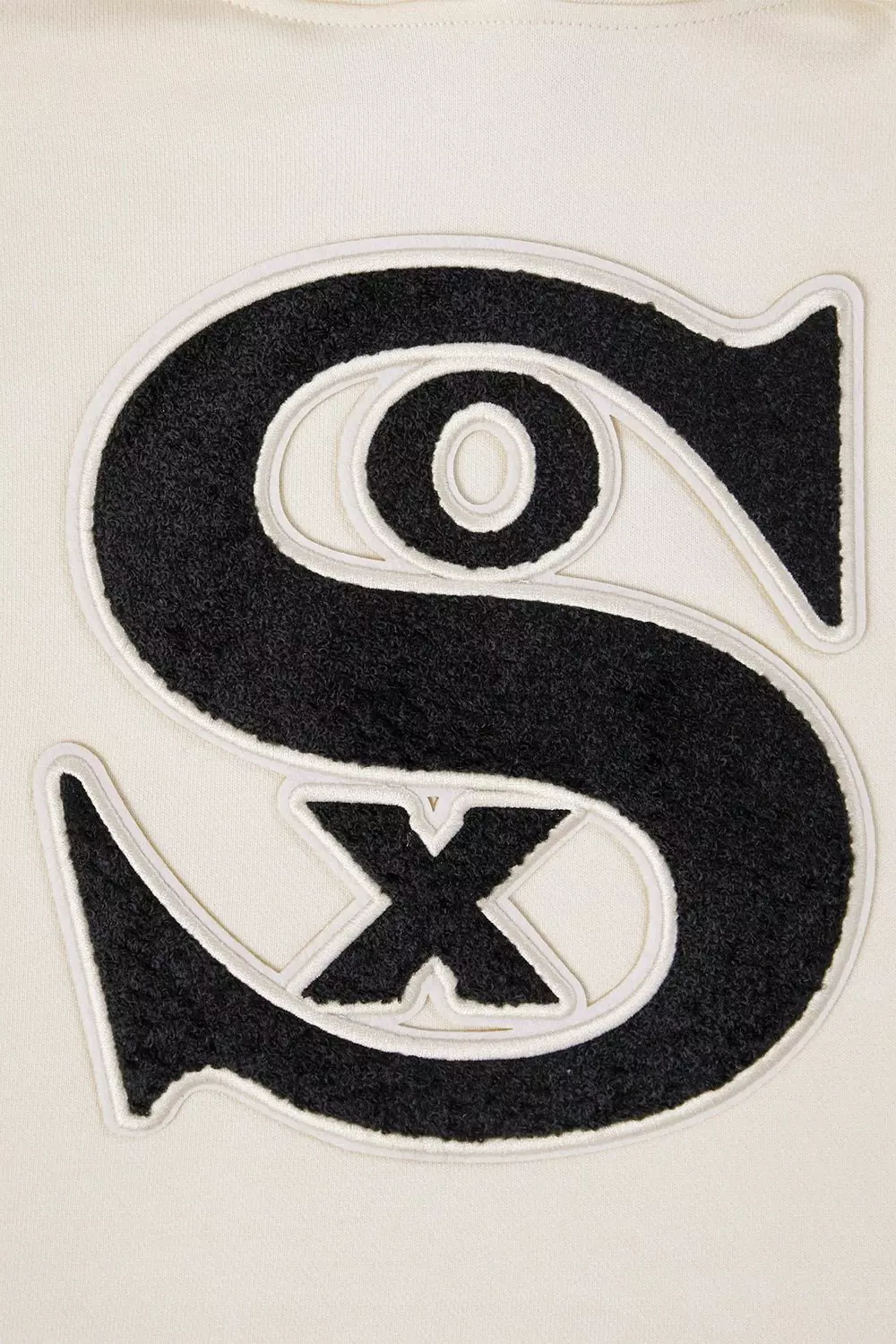 Pro Standard Women's MLB Chicago White Sox Retro Classic Cropped Fleece Hoodie - Eggshell/Black - EGGSHELL/BLACK