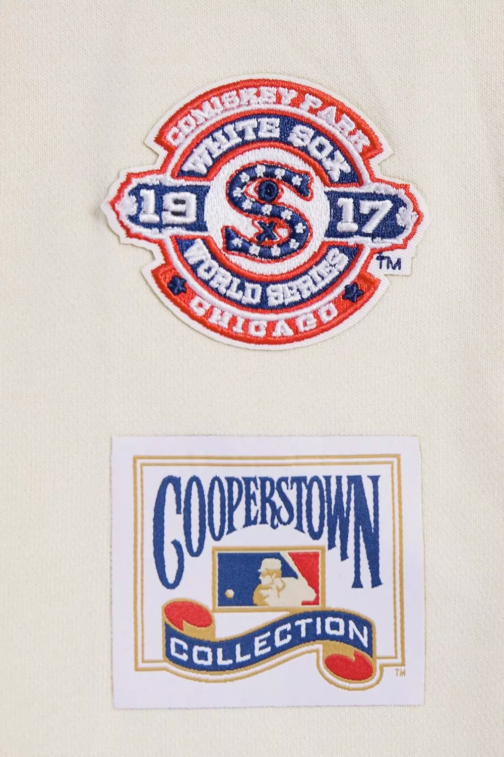 Pro Standard Women's MLB Chicago White Sox Retro Classic Cropped Fleece Hoodie -Eggshell/Black - EGGSHELL/BLACK