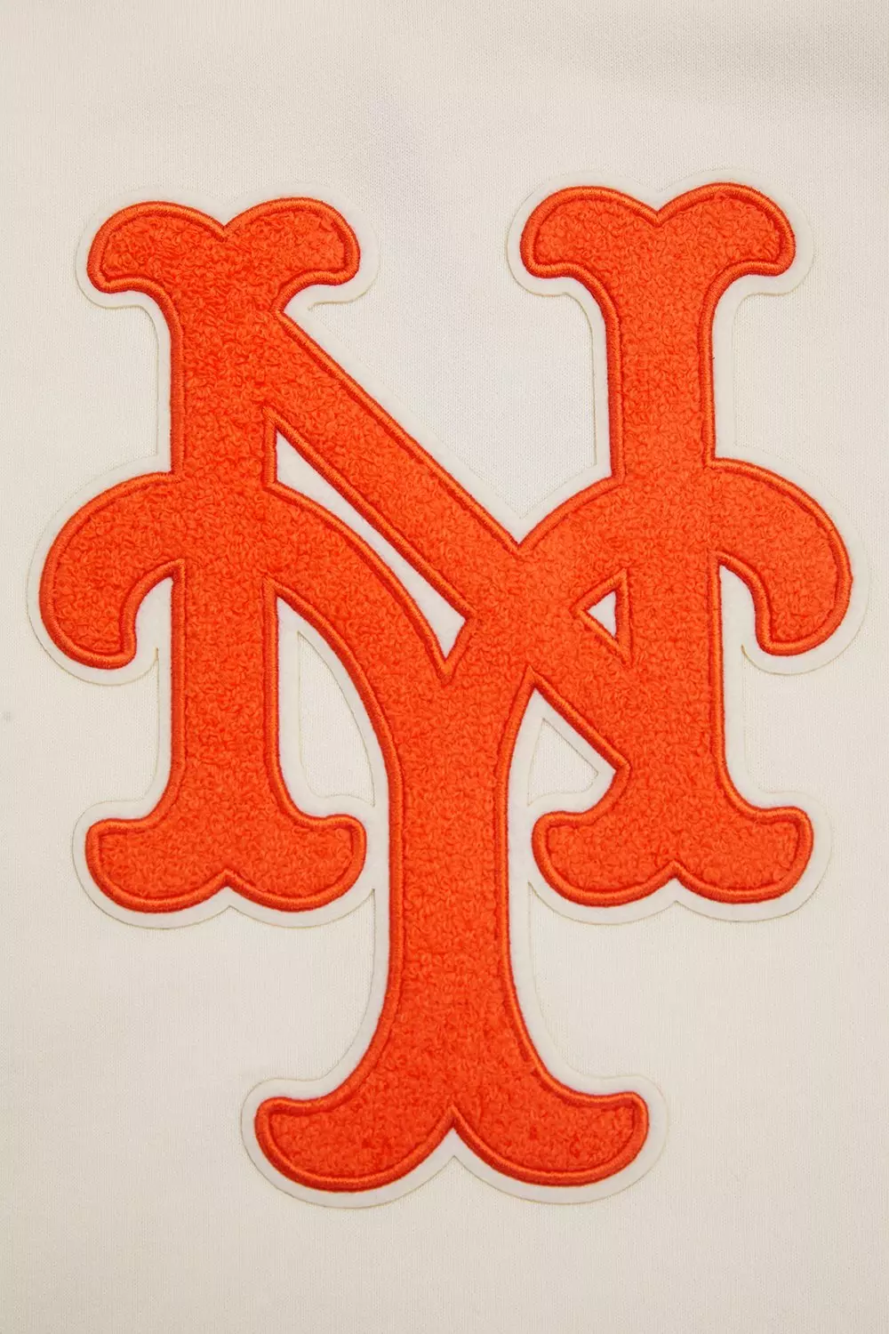 Pro Standard Women's MLB New York Mets Retro Classic Cropped Fleece Hoodie -Eggshell/Royal Blue - EGGSHELL/ROYAL BLUE