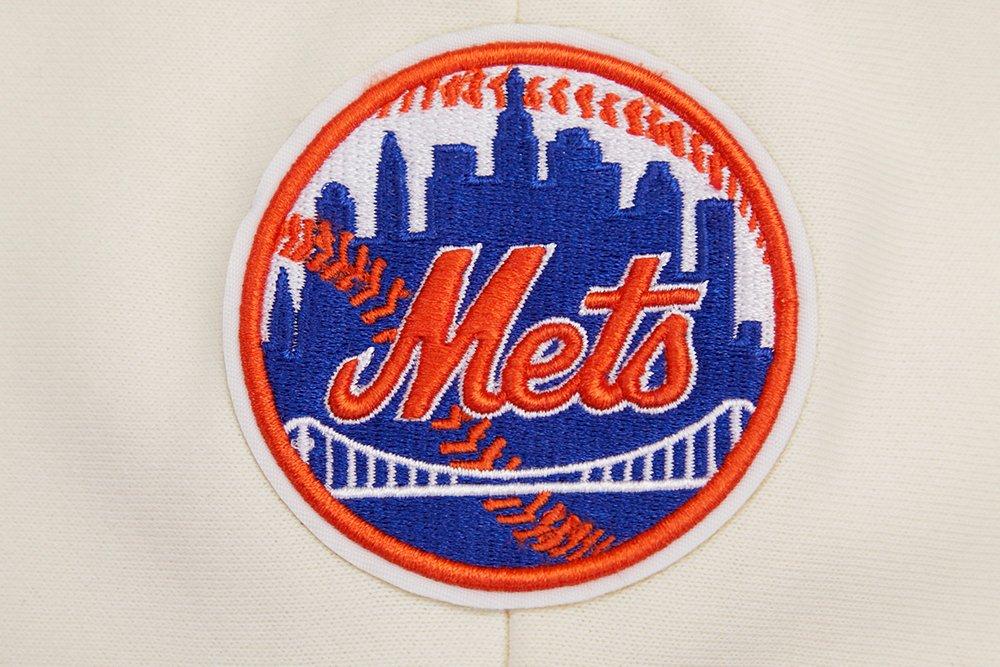 Pro Standard Women's MLB New York Mets Retro Classic Cropped Fleece Hoodie -Eggshell/Royal Blue - EGGSHELL/ROYAL BLUE Thumbnail View 7