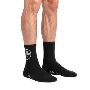 L/AB c/o Off-White Below the Calf Quarter Socks (3 Pairs) &ndash; Black/White - BLACK/WHITE