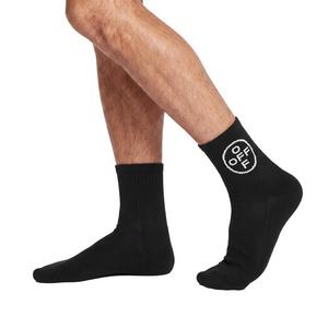 L/AB c/o Off-White Below the Calf Quarter Socks (3 Pairs) &ndash; Black/White - BLACK/WHITE