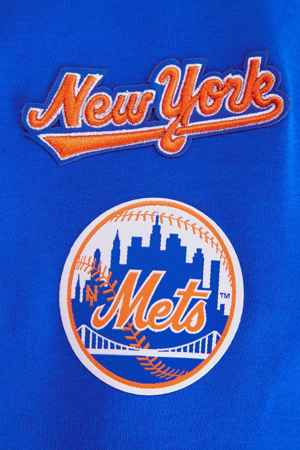 Pro Standard Women's MLB New York Mets Retro Classic Cropped Fleece Hoodie -Royal Blue/Orange - ROYAL/ORANGE Thumbnail View 6