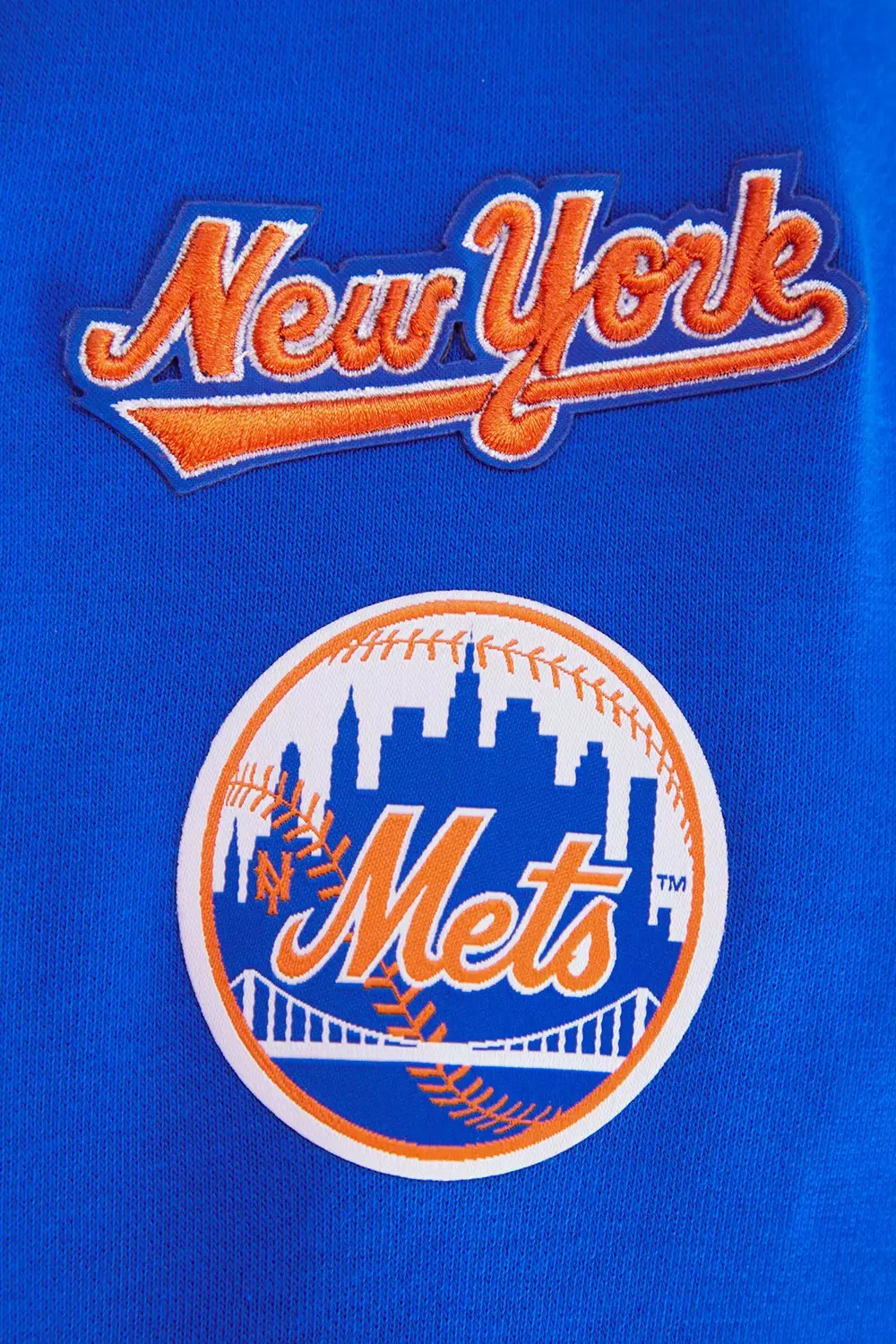 Pro Standard Women's MLB New York Mets Retro Classic Cropped Fleece Hoodie -Royal Blue/Orange - ROYAL/ORANGE
