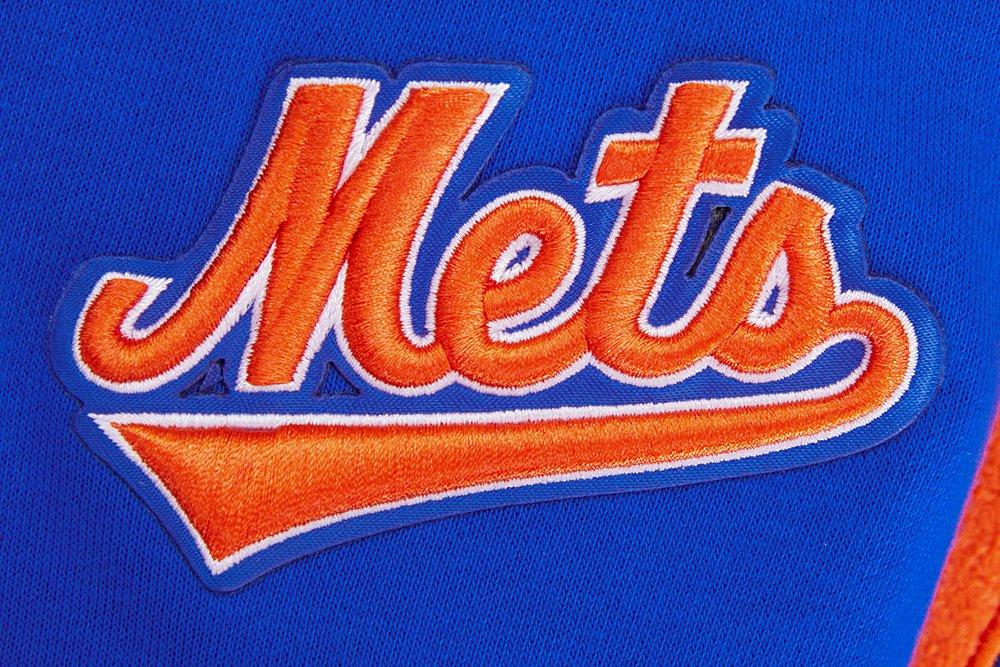 Pro Standard Women's MLB New York Mets Retro Classic Cropped Fleece Hoodie - Royal Blue/Orange - ROYAL/ORANGE Thumbnail View 7