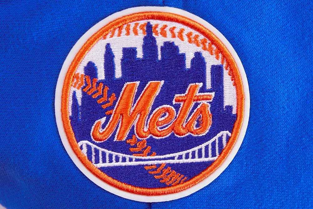 Pro Standard Women's MLB New York Mets Retro Classic Cropped Fleece Hoodie -Royal Blue/Orange - ROYAL/ORANGE