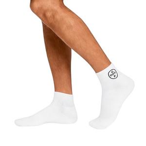 L/AB c/o Off-White Below the Calf Quarter Socks (3 Pairs) &ndash; White/Black - WHITE
