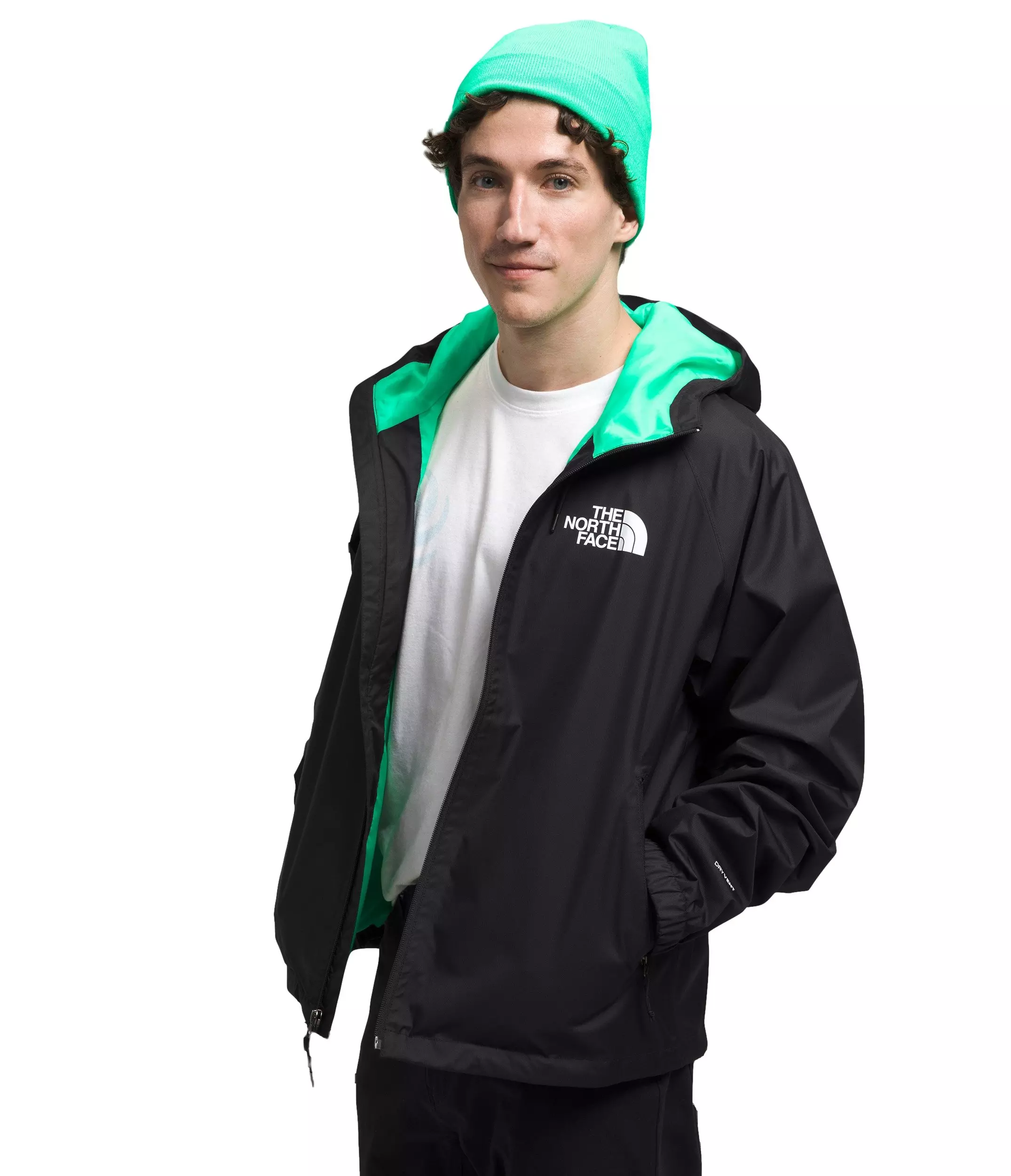 The North Face Men's Novelty TNF Rain Hoodie - BLACK/GREEN