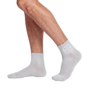 L/AB c/o Off-White Below the Calf Quarter Socks (3 Pairs) &ndash; White/Black/Grey - WHITE/BLACK/GREY