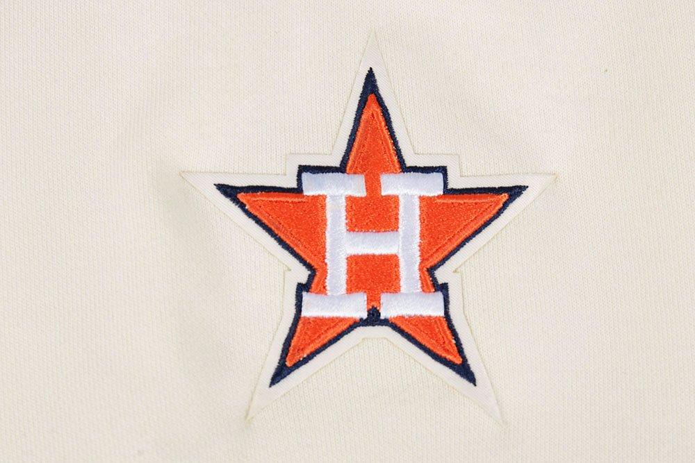 Pro Standard Women's MLB Houston Astros Retro Classic Cropped Fleece Hoodie -Eggshell/Navy - EGGSHELL/NAVY Thumbnail View 6