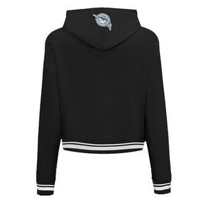 Pro Standard Women's MLB Miami Marlins Retro Classic Cropped Fleece Hoodie -Black
