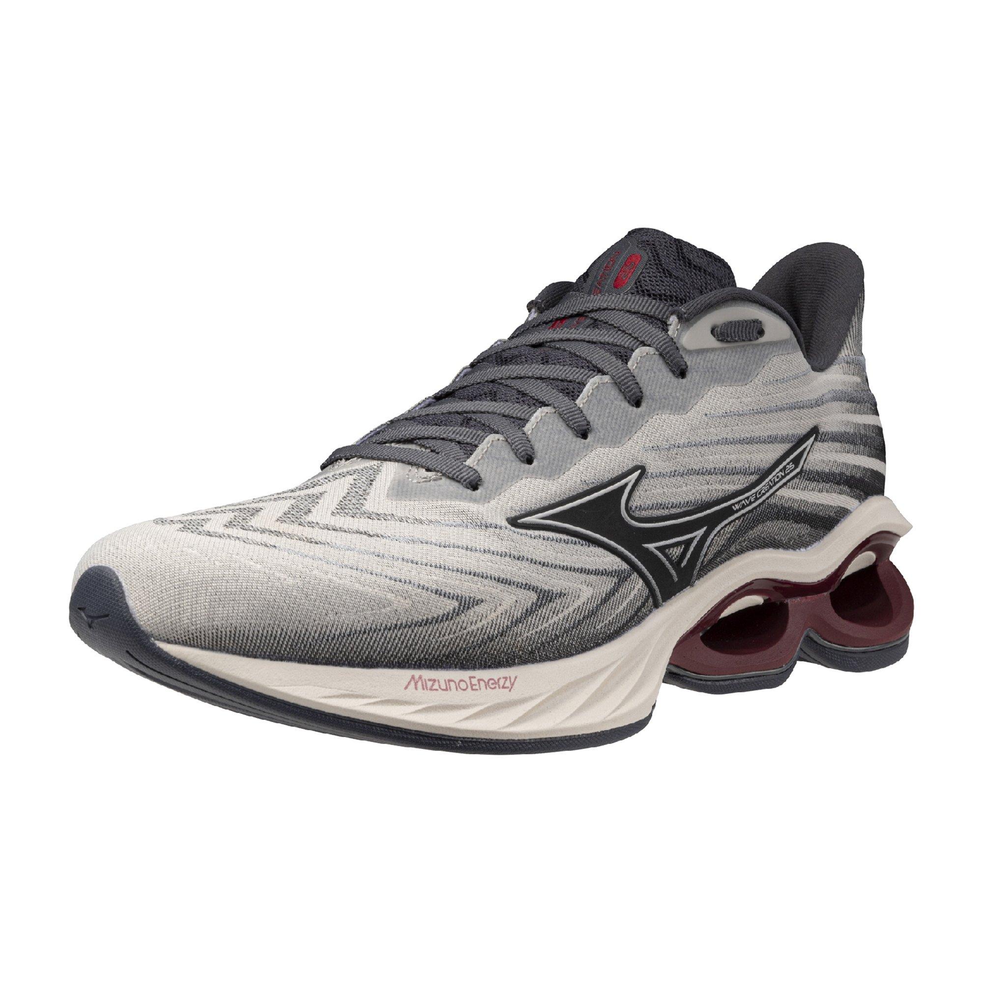 Mizuno Wave Creation 25 SSW "White Sand/Ebony" Men's Running Shoe - SAND/EBONY Thumbnail View 3