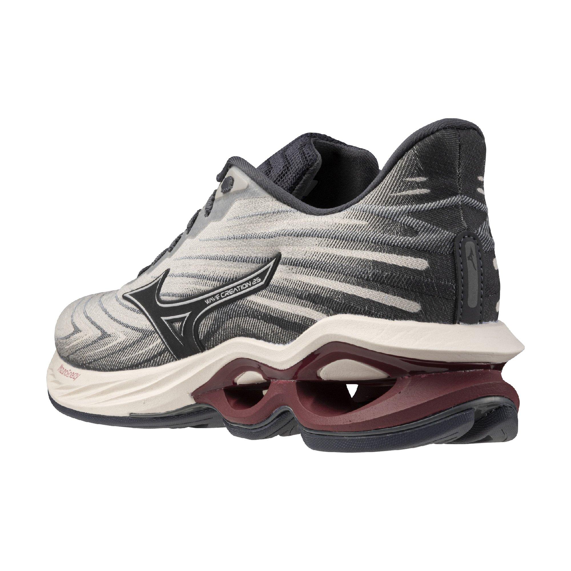 Mizuno Wave Creation 25 SSW "White Sand/Ebony" Men's Running Shoe - SAND/EBONY Thumbnail View 4