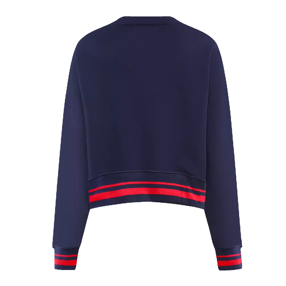 Pro Standard Women's Cleveland Guardians Retro Classics Crewneck - Navy/Red - NAVY/RED