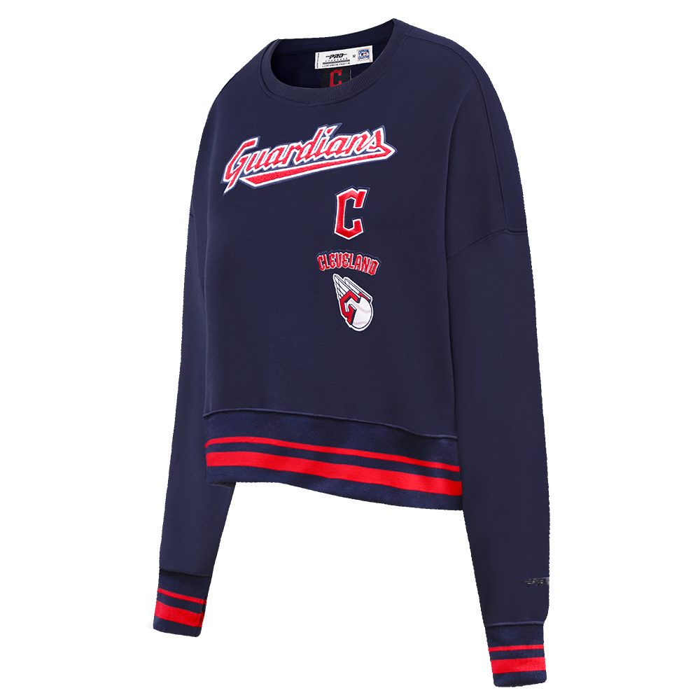 Pro Standard Women's Cleveland Guardians Retro Classics Crewneck - Navy/Red - NAVY/RED Thumbnail View 3