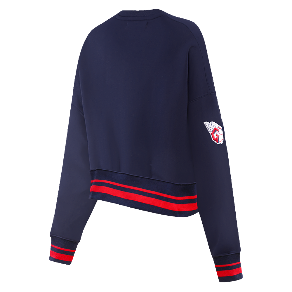 Pro Standard Women's Cleveland Guardians Retro Classics Crewneck - Navy/Red - NAVY/RED Thumbnail View 4