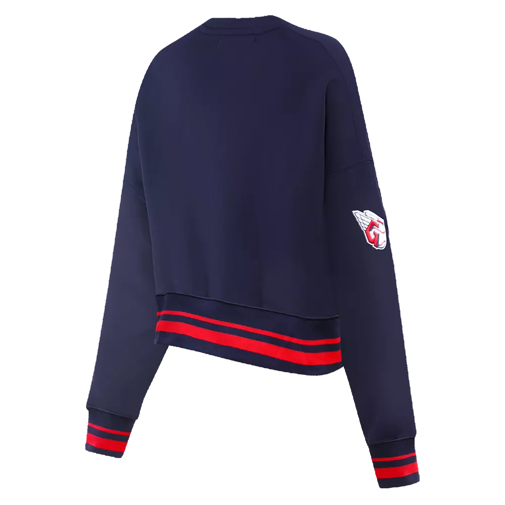 Pro Standard Women's Cleveland Guardians Retro Classics Crewneck - Navy/Red - NAVY/RED
