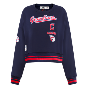 Pro Standard Women's Cleveland Guardians Retro Classics Crewneck - Navy/Red