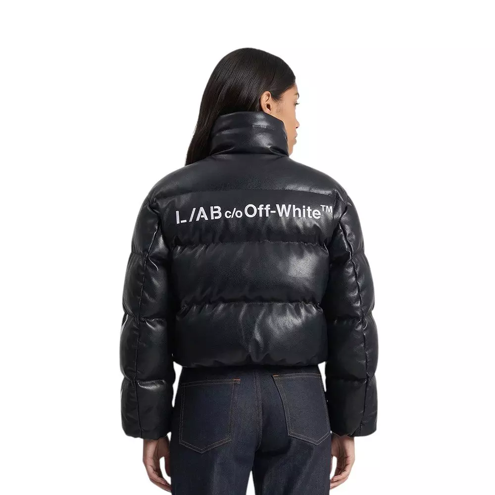 L/AB c/o Off-White Women&rsquo;s Vegan Lamb Puffer Jacket - Black - BLACK