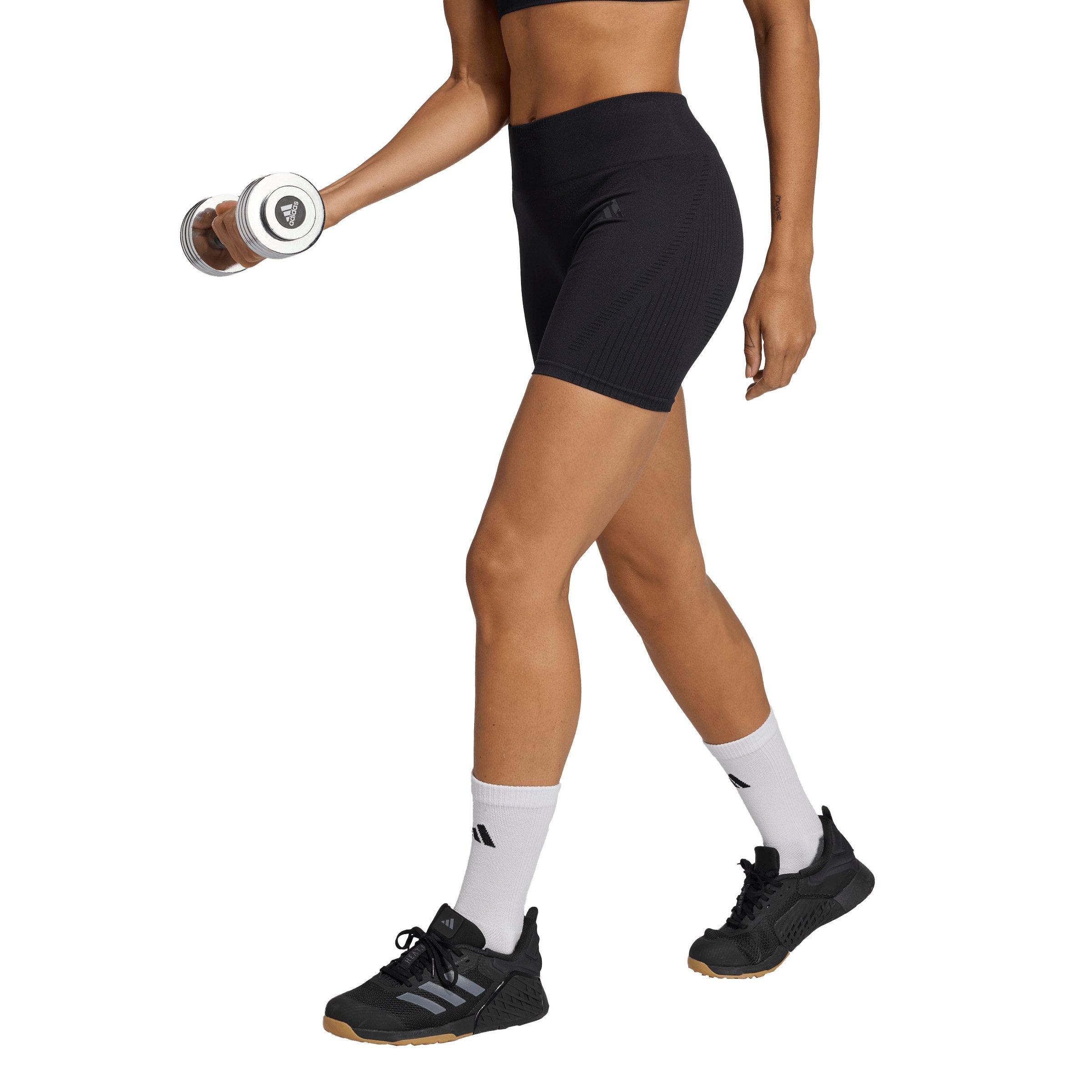 adidas Women's Workout Essentials 4 inch Leggings Knit - Black - BLACK Thumbnail View 1