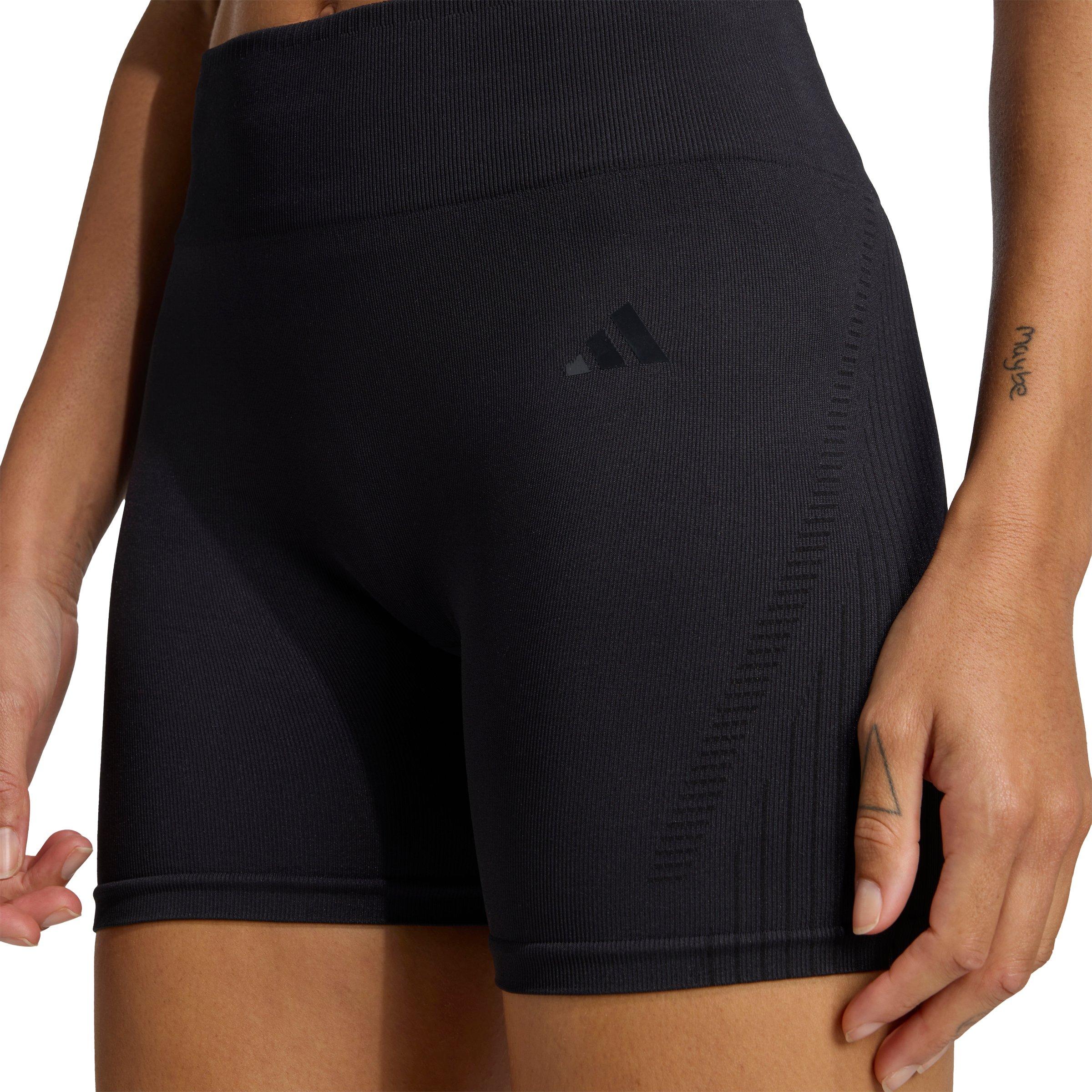 adidas Women's Workout Essentials 4 inch Leggings Knit - Black - BLACK Thumbnail View 4