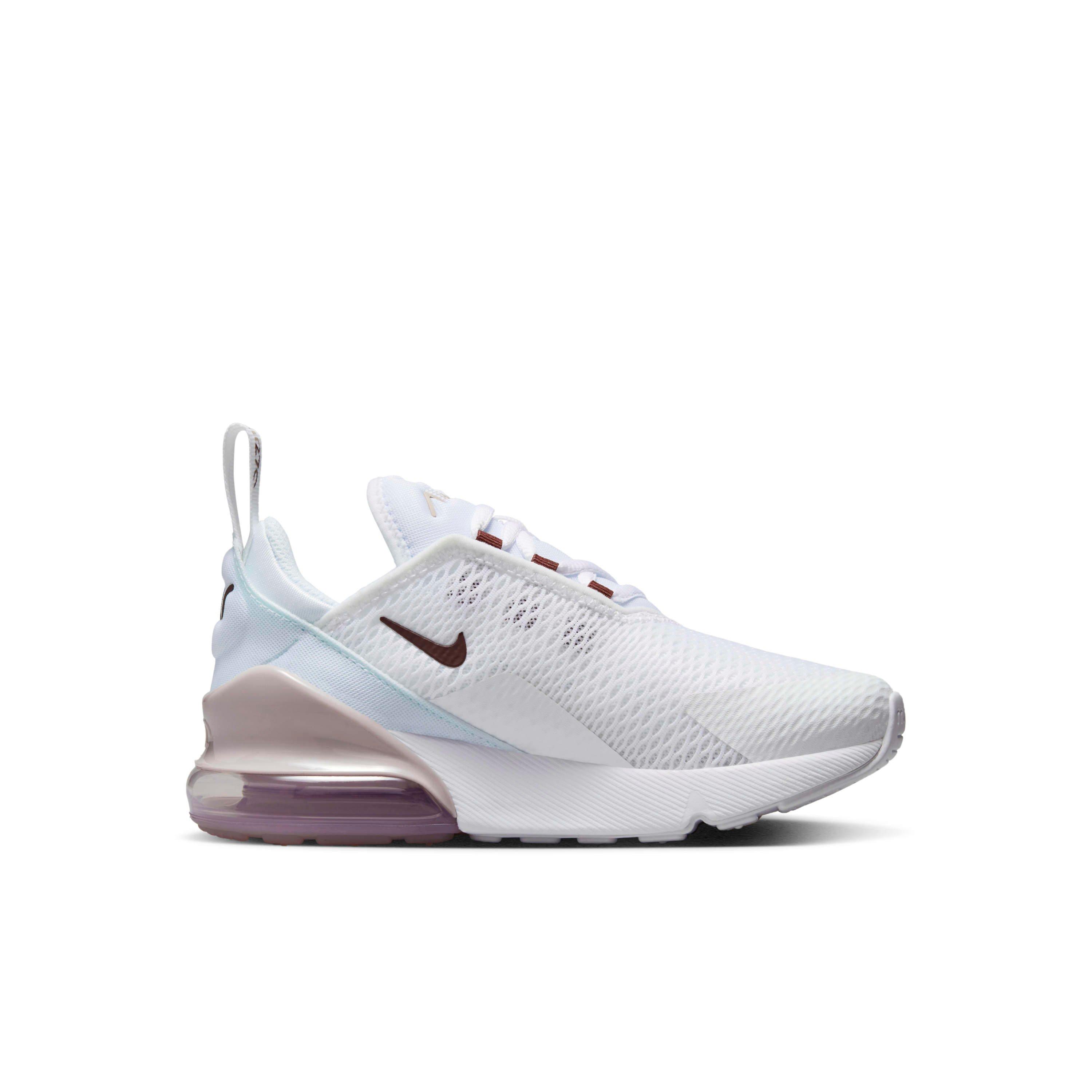 Nike Air Max 270 Preschool Girls' White/Platinum Violet/Burgundy Crush Shoe