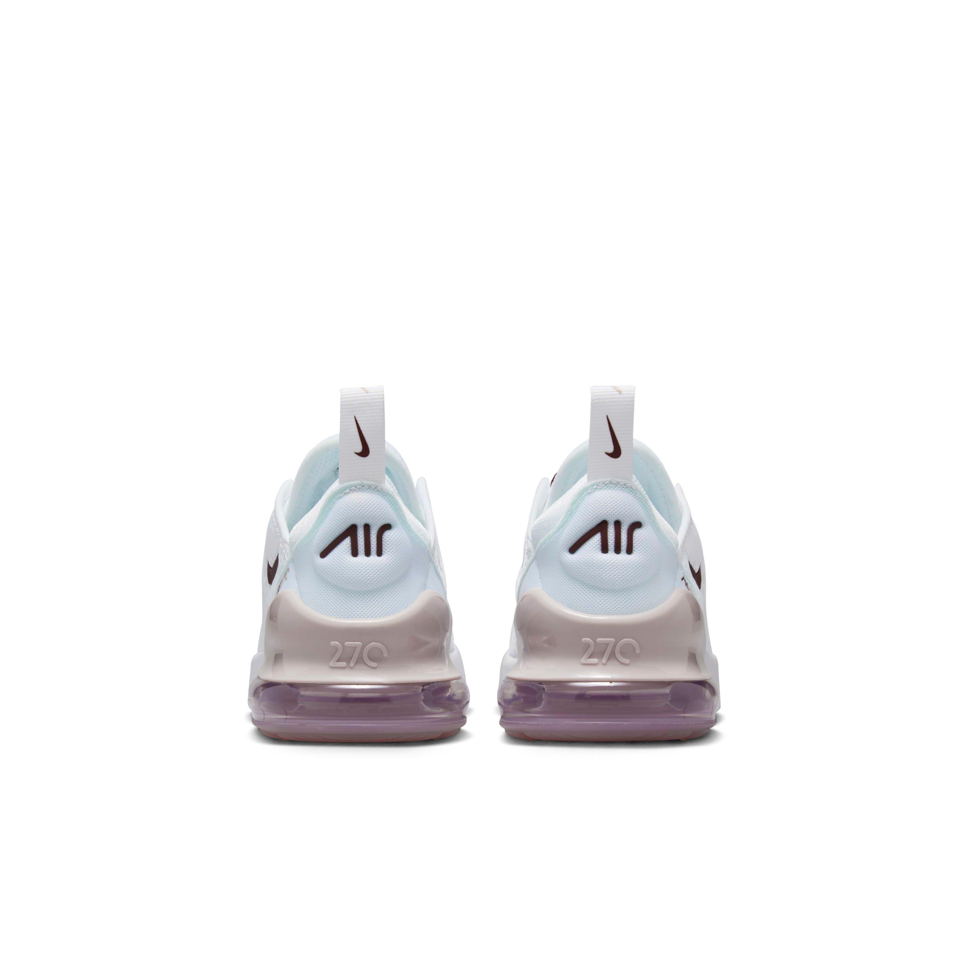 Nike Air Max 270 Preschool Girls' White/Platinum Violet/Burgundy Crush Shoe