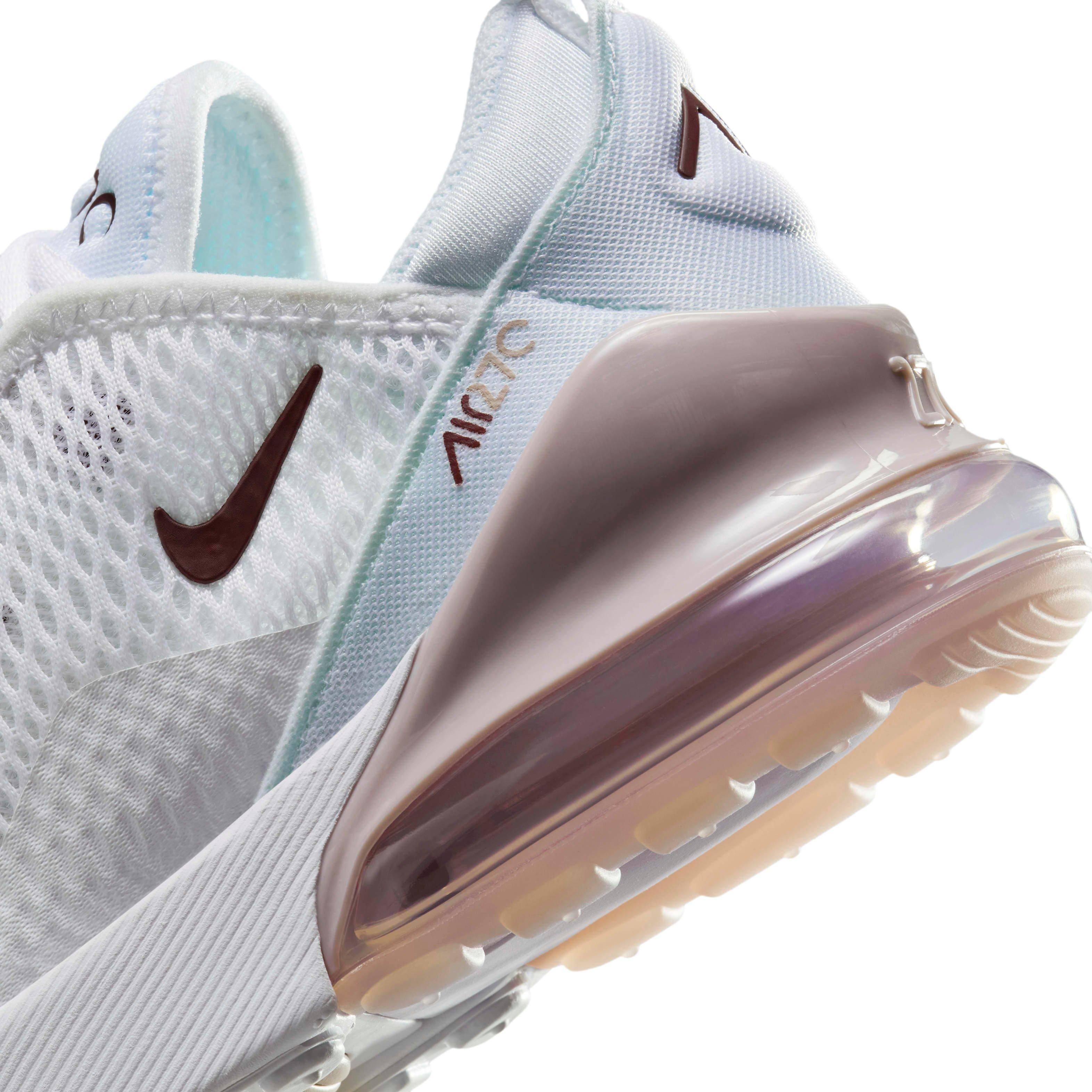 Nike Air Max 270 Preschool Girls' White/Platinum Violet/Burgundy Crush Shoe