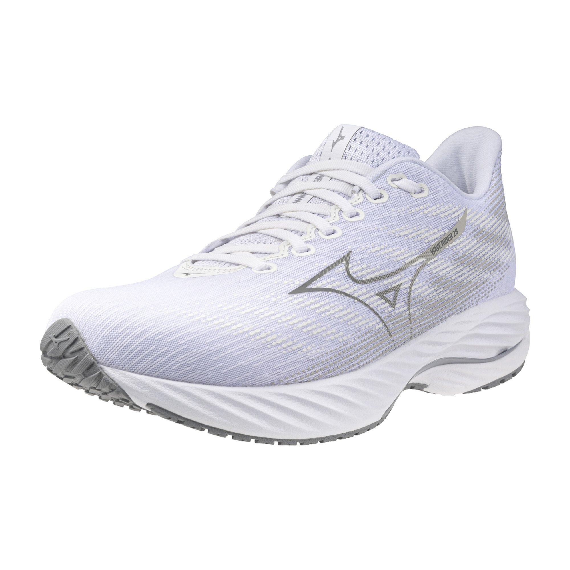 Mizuno Wave Rider 28 "White/Ultimate Grey" Men's Running Shoe - WHITE/GREY Thumbnail View 3