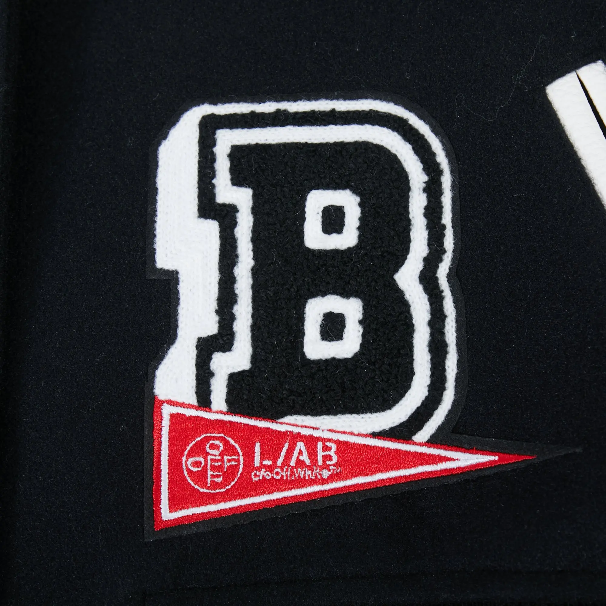 L/AB c/o Off-White Women&rsquo;s Short Varsity Jacket - Black/White - BLACK/WHITE
