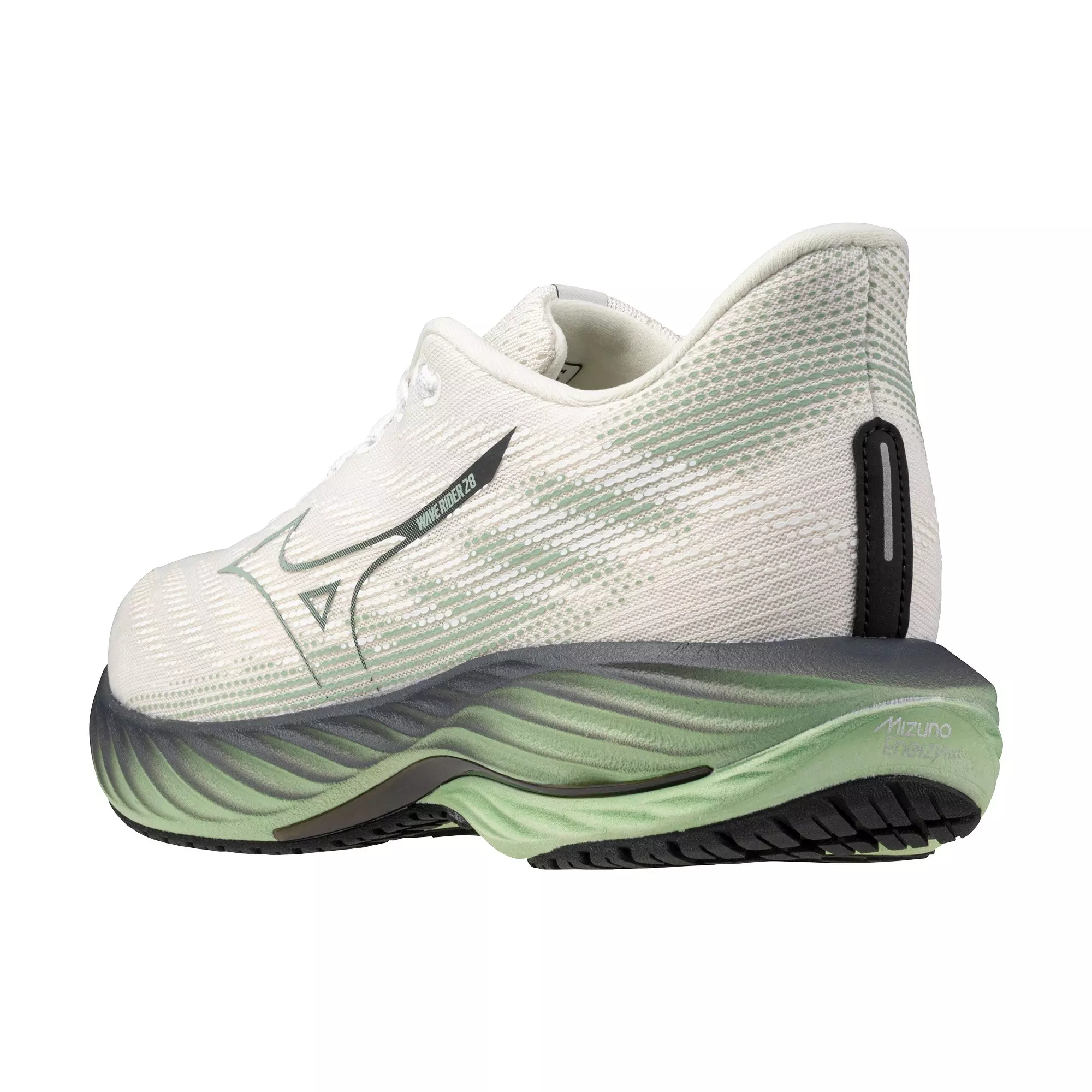 Mizuno Wave Rider 28 "Snow White/Frosty Green" Men's Running Shoe - WHITE/GREEN