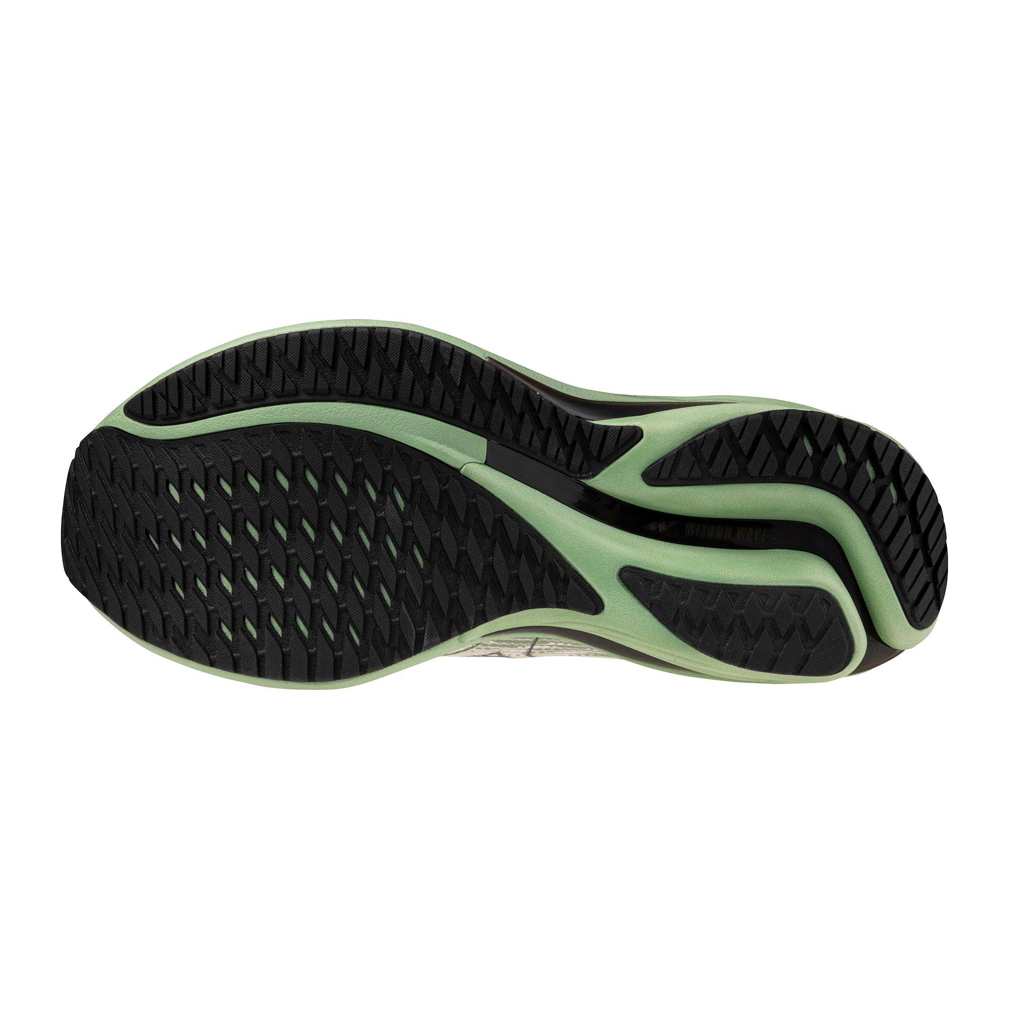 Mizuno Wave Rider 28 "Snow White/Frosty Green" Men's Running Shoe - WHITE/GREEN Thumbnail View 7