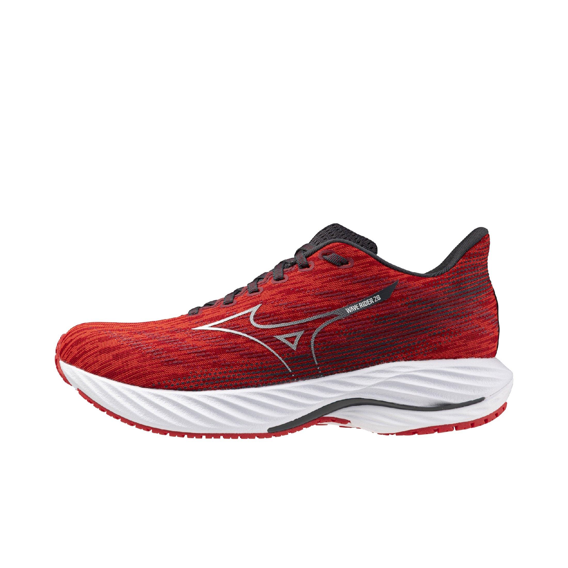Mizuno Wave Rider 28 "High Risk Red/White" Men's Running Shoe - RED/WHITE Thumbnail View 2