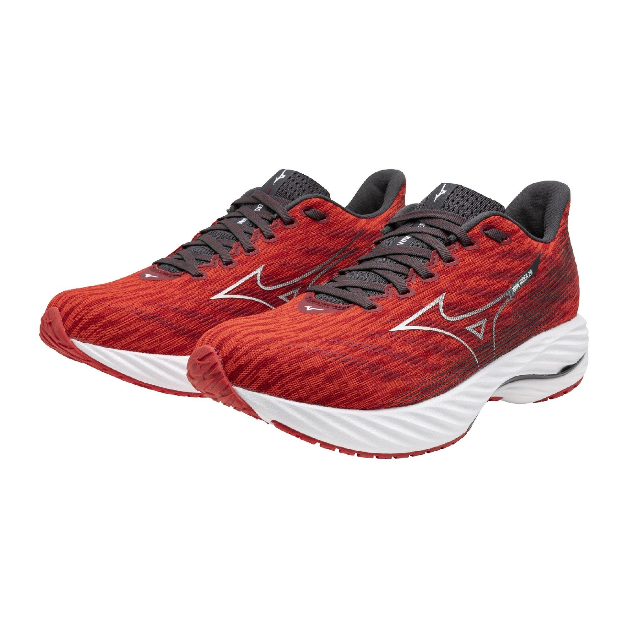 Mizuno Wave Rider 28 "High Risk Red/White" Men's Running Shoe - RED/WHITE Thumbnail View 5