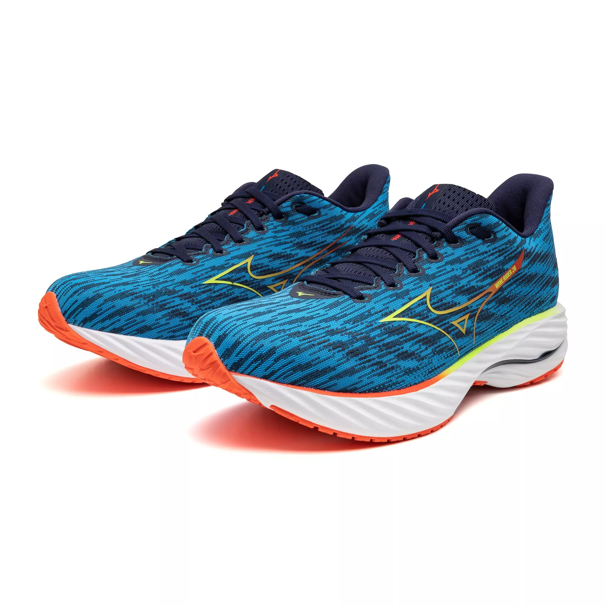 Mizuno Wave Rider 28 "Blue Pace/Green Gecko" Men's Running Shoe - BLUE/GREEN