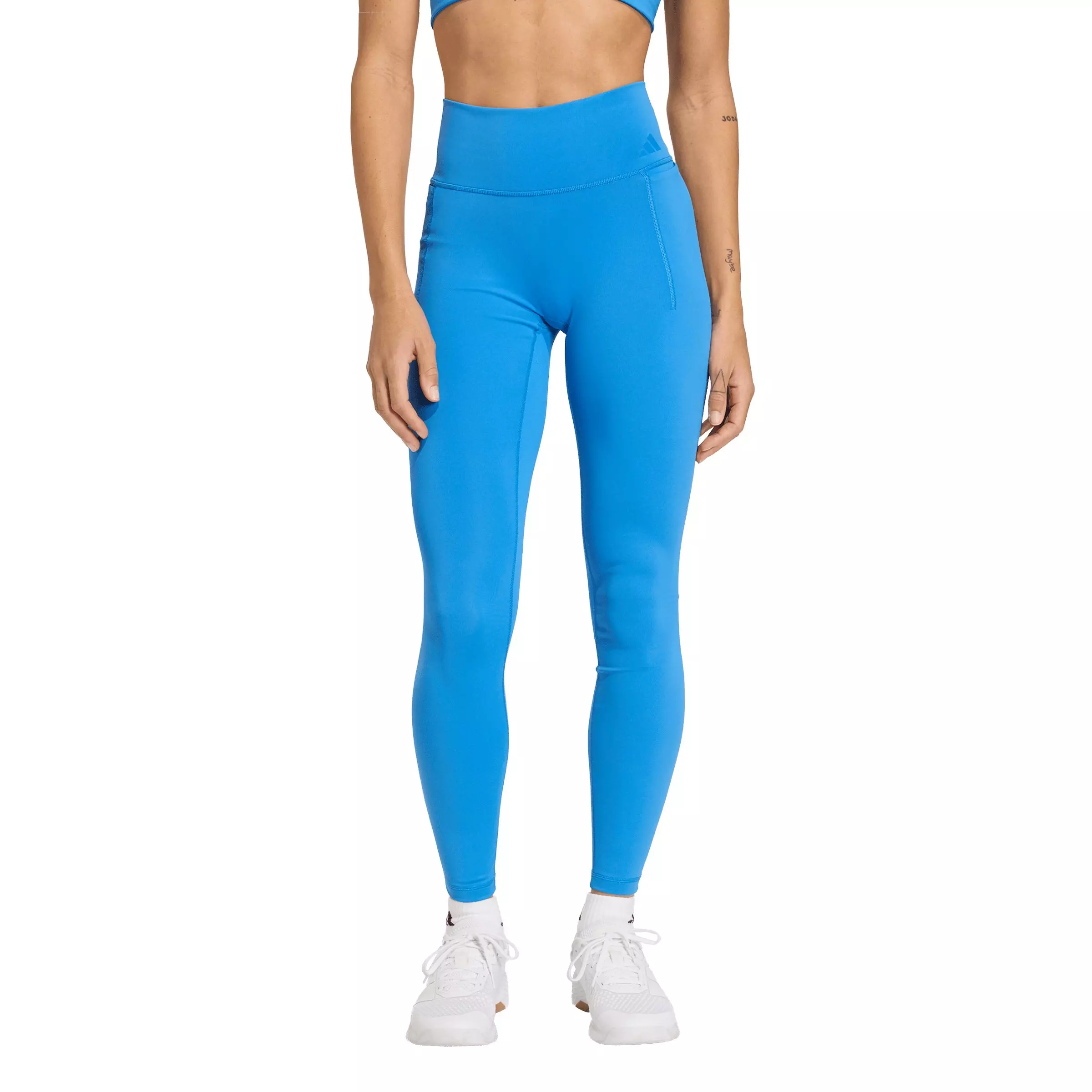 adidas Women's Optime Workout Full Length Leggings-Blue - BLUE