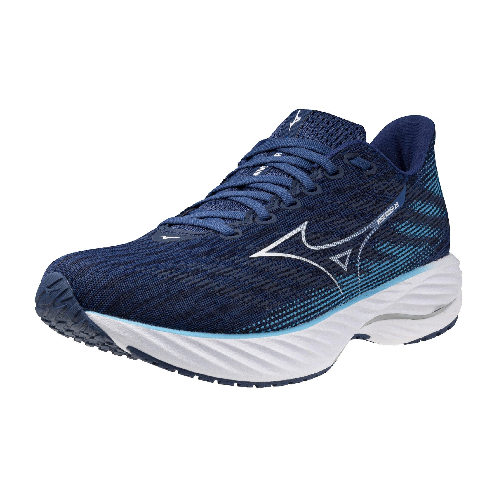Mizuno Wave Rider 28 "Estate Blue/White" Men's Running Shoe - BLUE/WHITE Thumbnail View 3