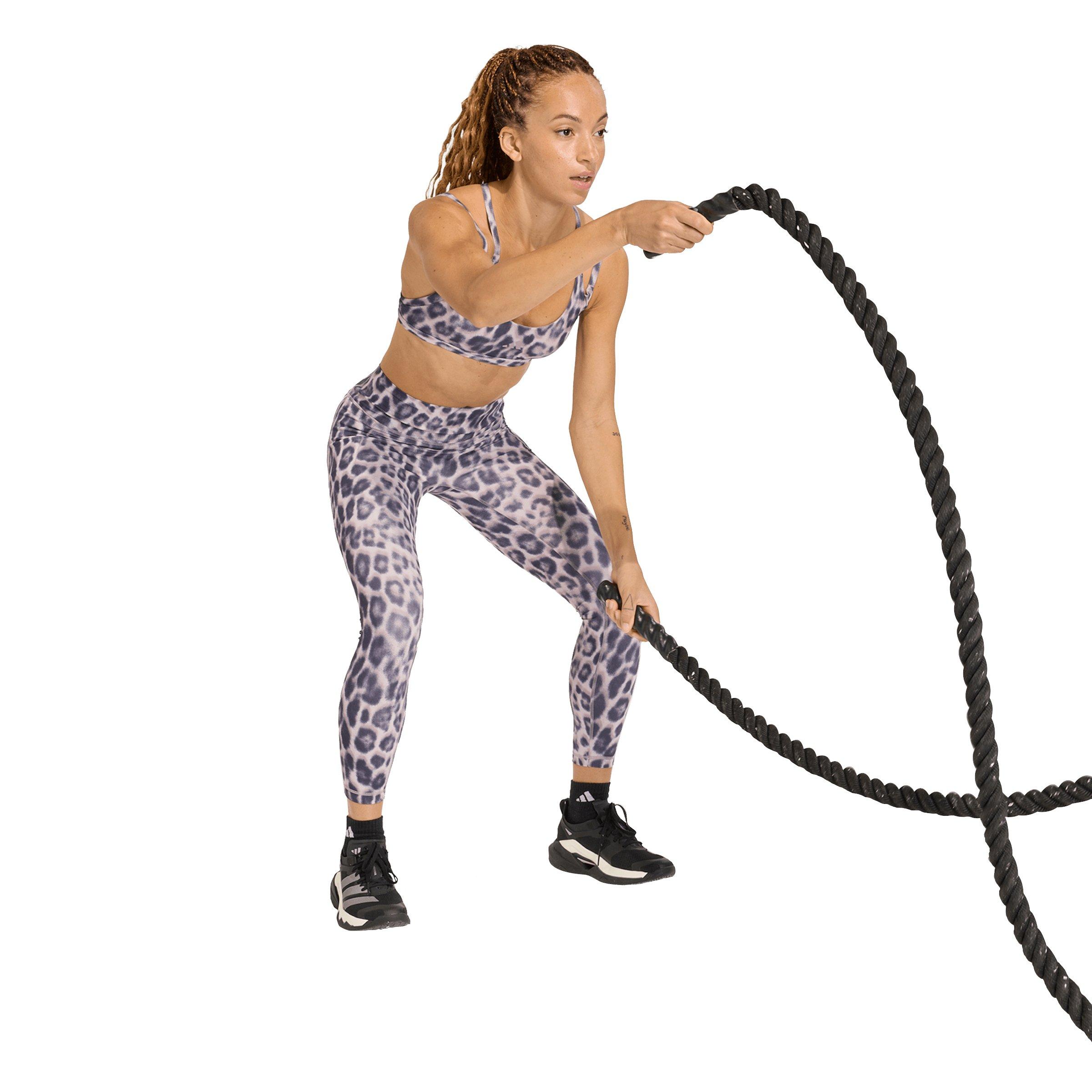 adidas Women's Optime Power Leopard 7/8 Leggings-Navy - NAVY Thumbnail View 5