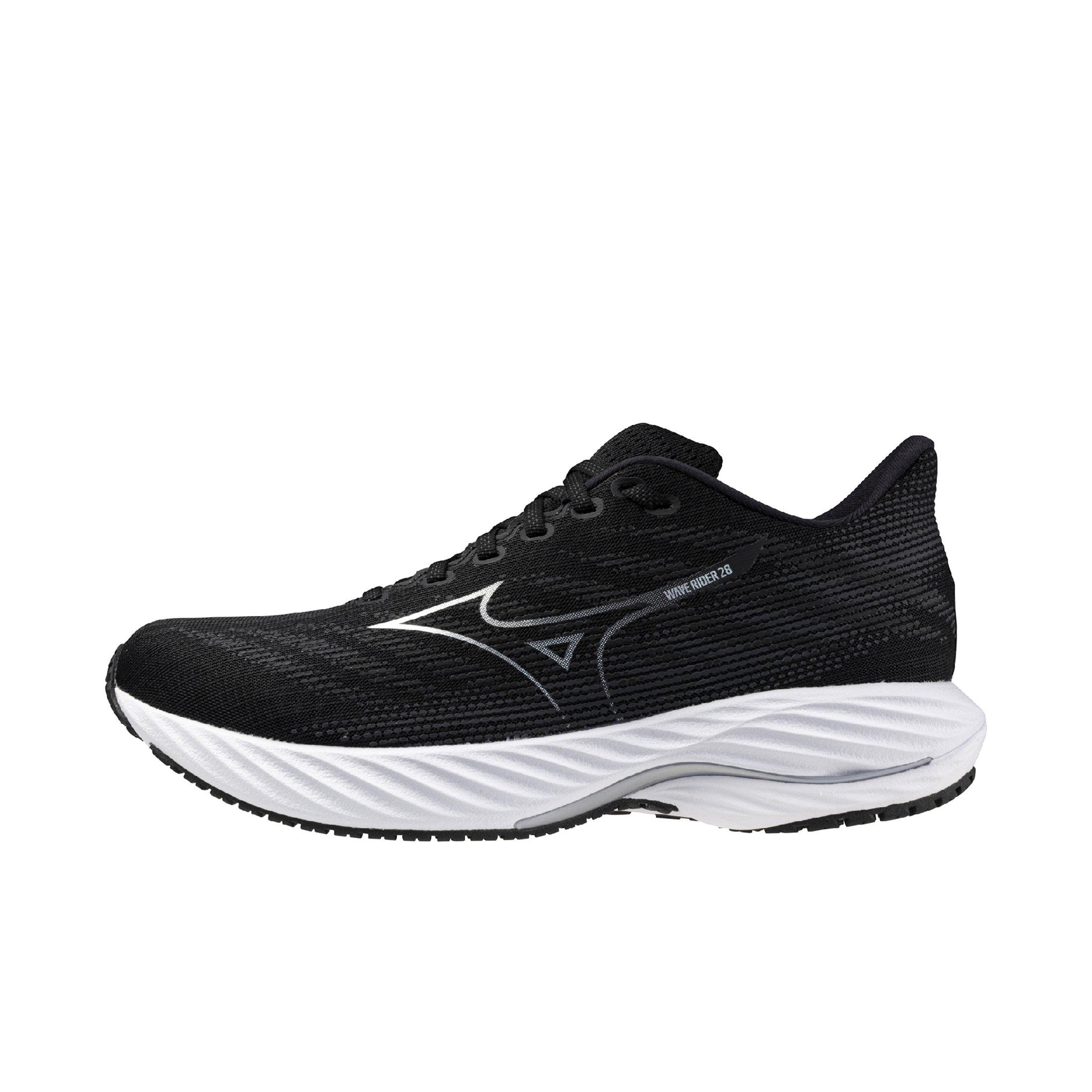 Mizuno Wave Rider 28 "Black/Silver" Men's Running Shoe - BLACK/SILVER Thumbnail View 2