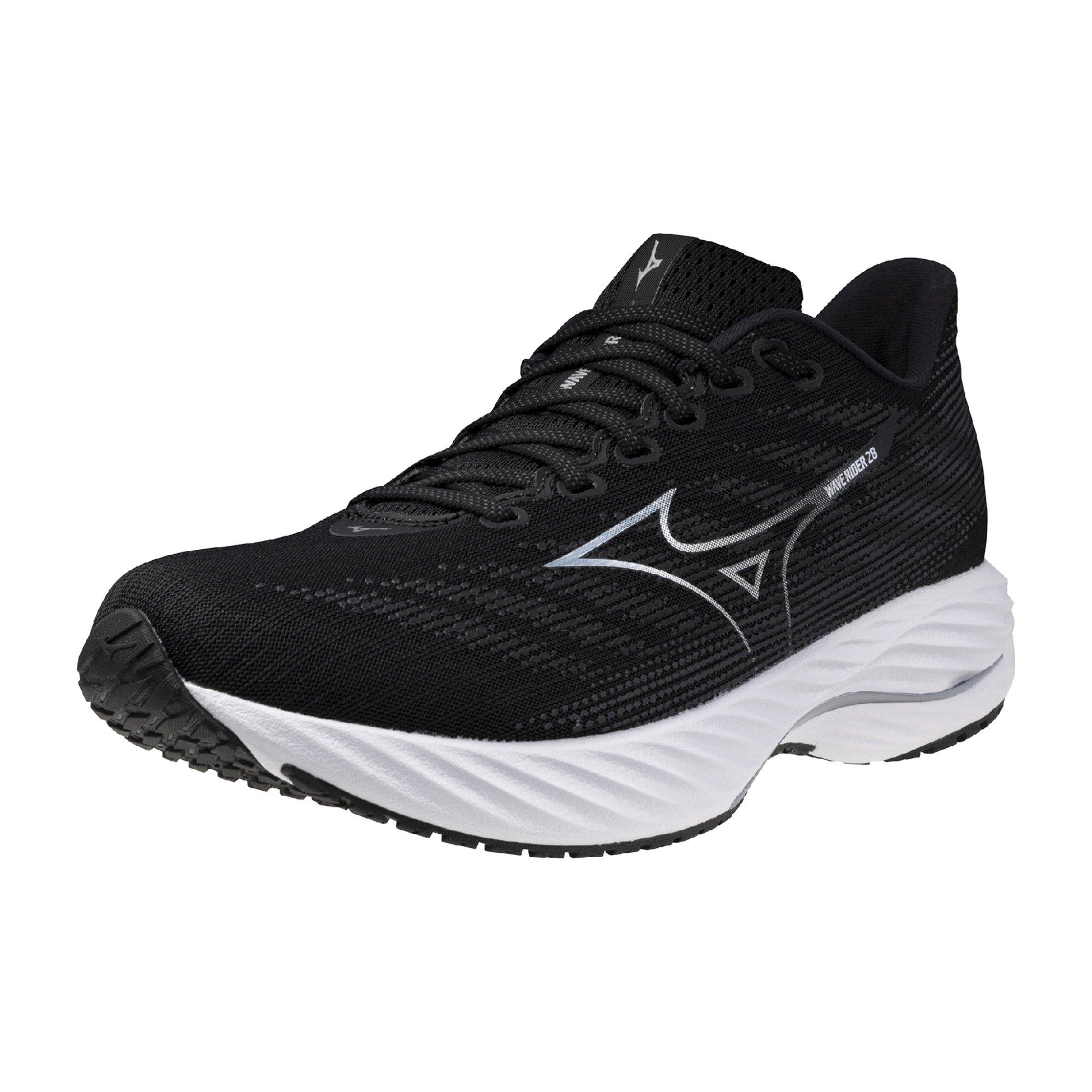 Mizuno Wave Rider 28 "Black/Silver" Men's Running Shoe - BLACK/SILVER Thumbnail View 3