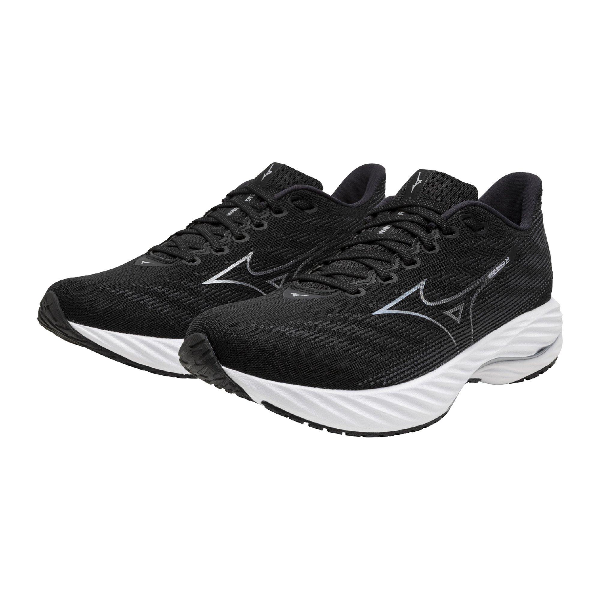 Mizuno Wave Rider 28 "Black/Silver" Men's Running Shoe - BLACK/SILVER Thumbnail View 5