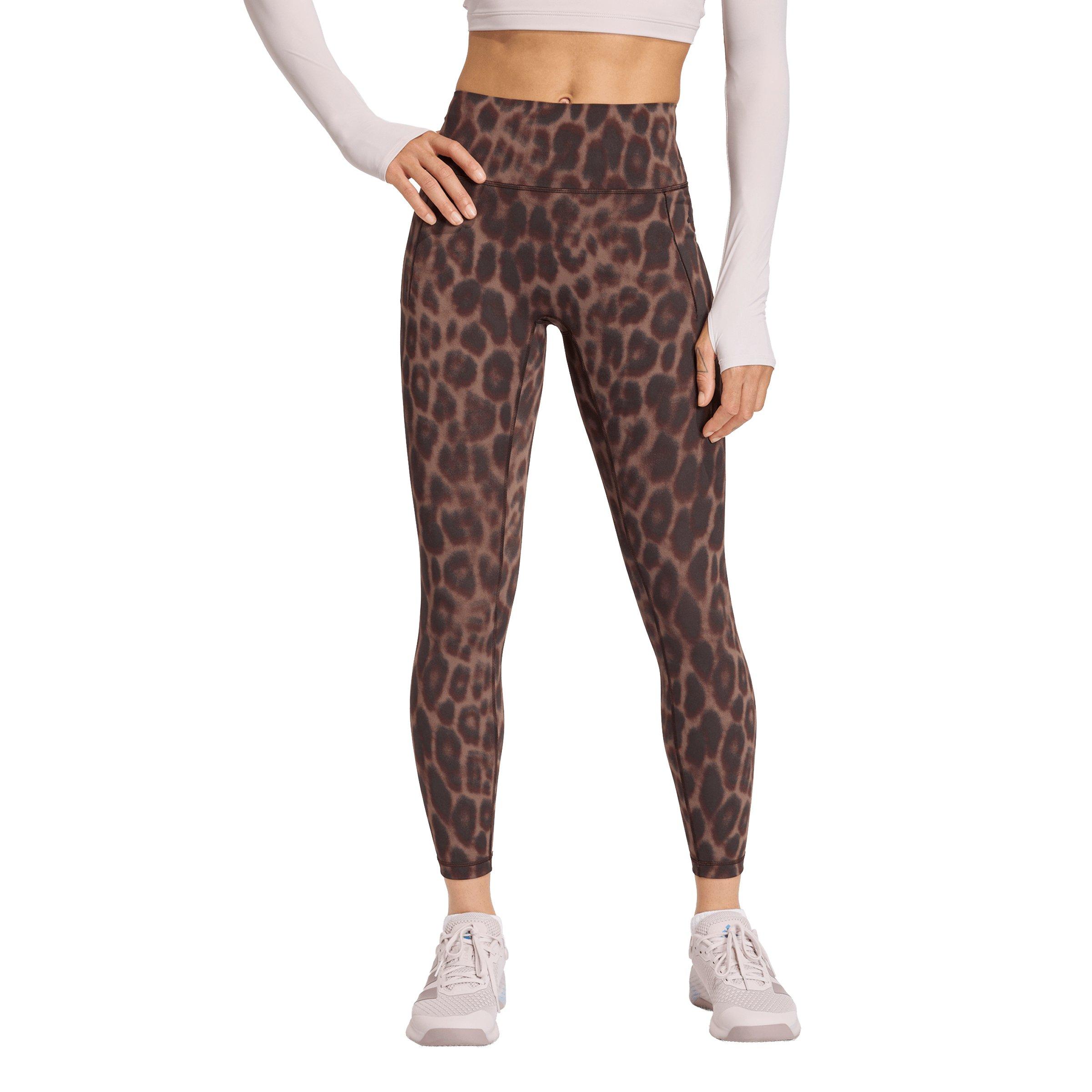 adidas Women's Optime Power Leopard 7/8 Leggings-Black/Brown - BLACK/BROWN Thumbnail View 1