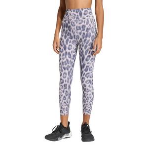 adidas Women's Optime Essentials Workout Leopard 7/8 Leggings-Purple
