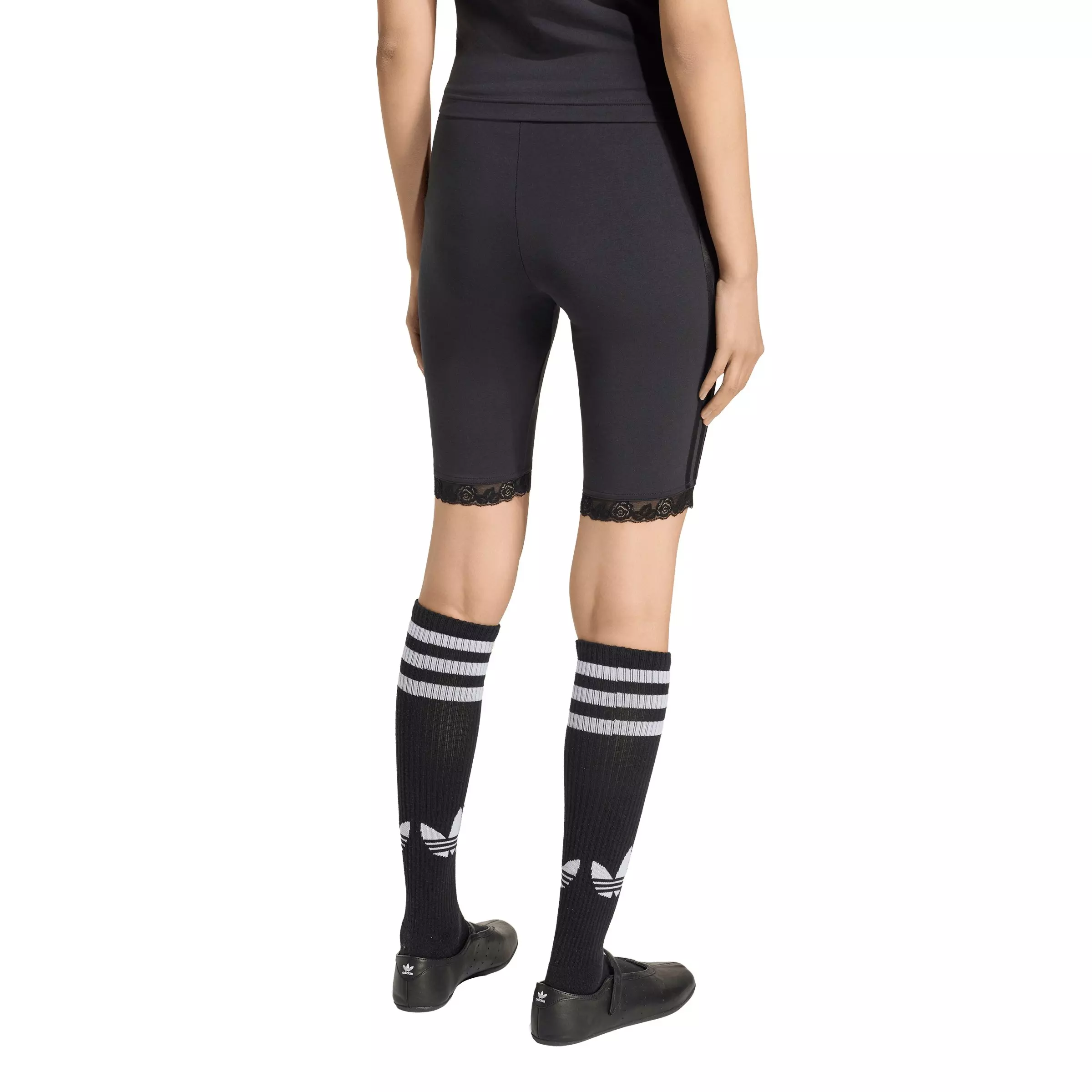 adidas Originals Women's Lace Cycling Shorts - Black - BLACK
