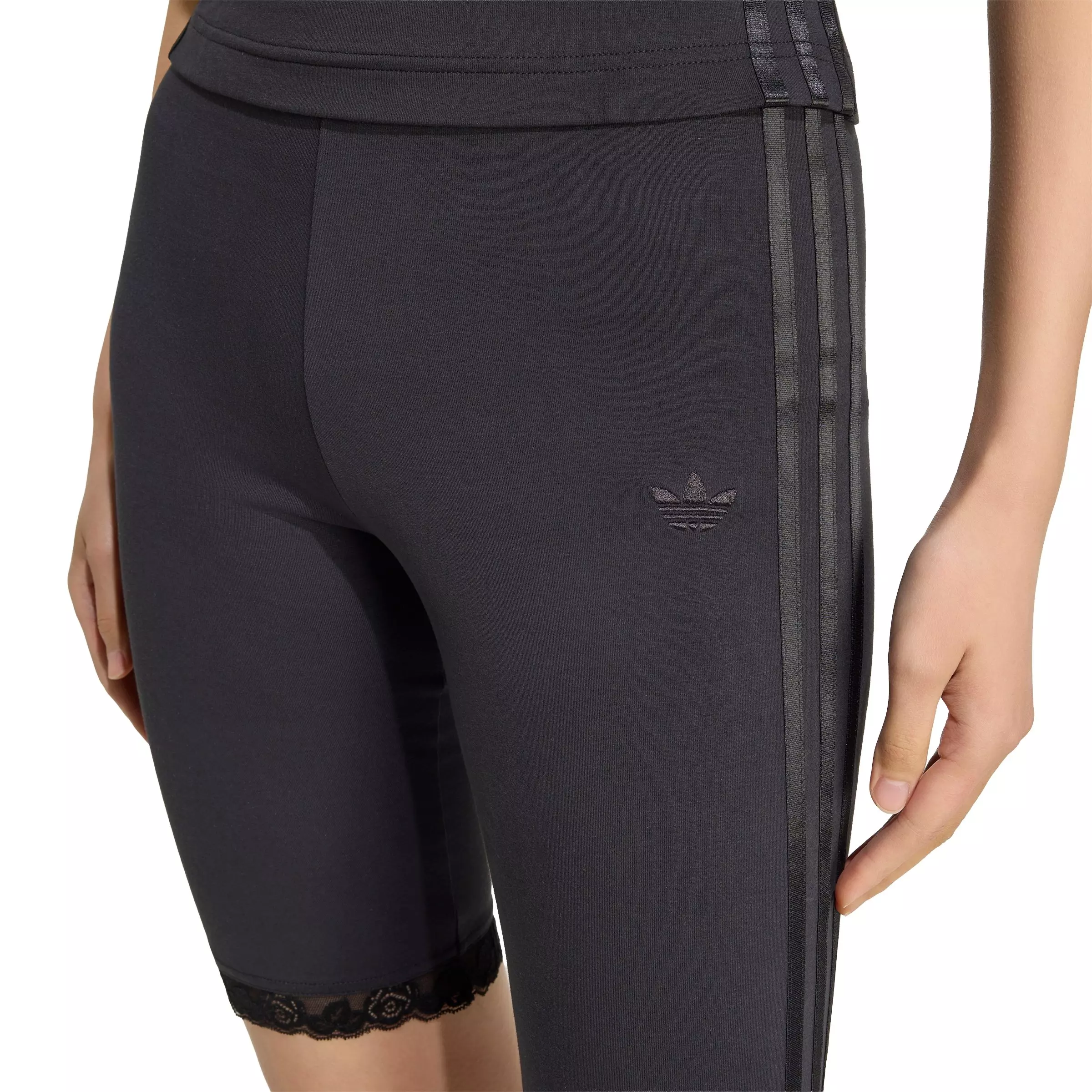 adidas Originals Women's Lace Cycling Shorts - Black - BLACK