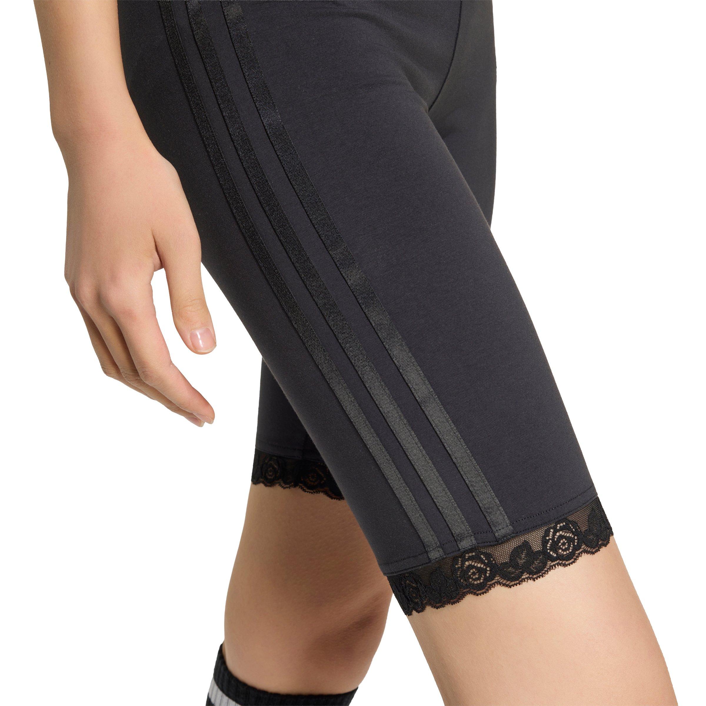adidas Originals Women's Lace Cycling Shorts - Black - BLACK Thumbnail View 4