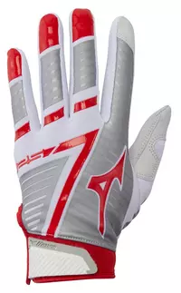 Mizuno Women's F-257 Softball Batting Gloves - WHITE/RED