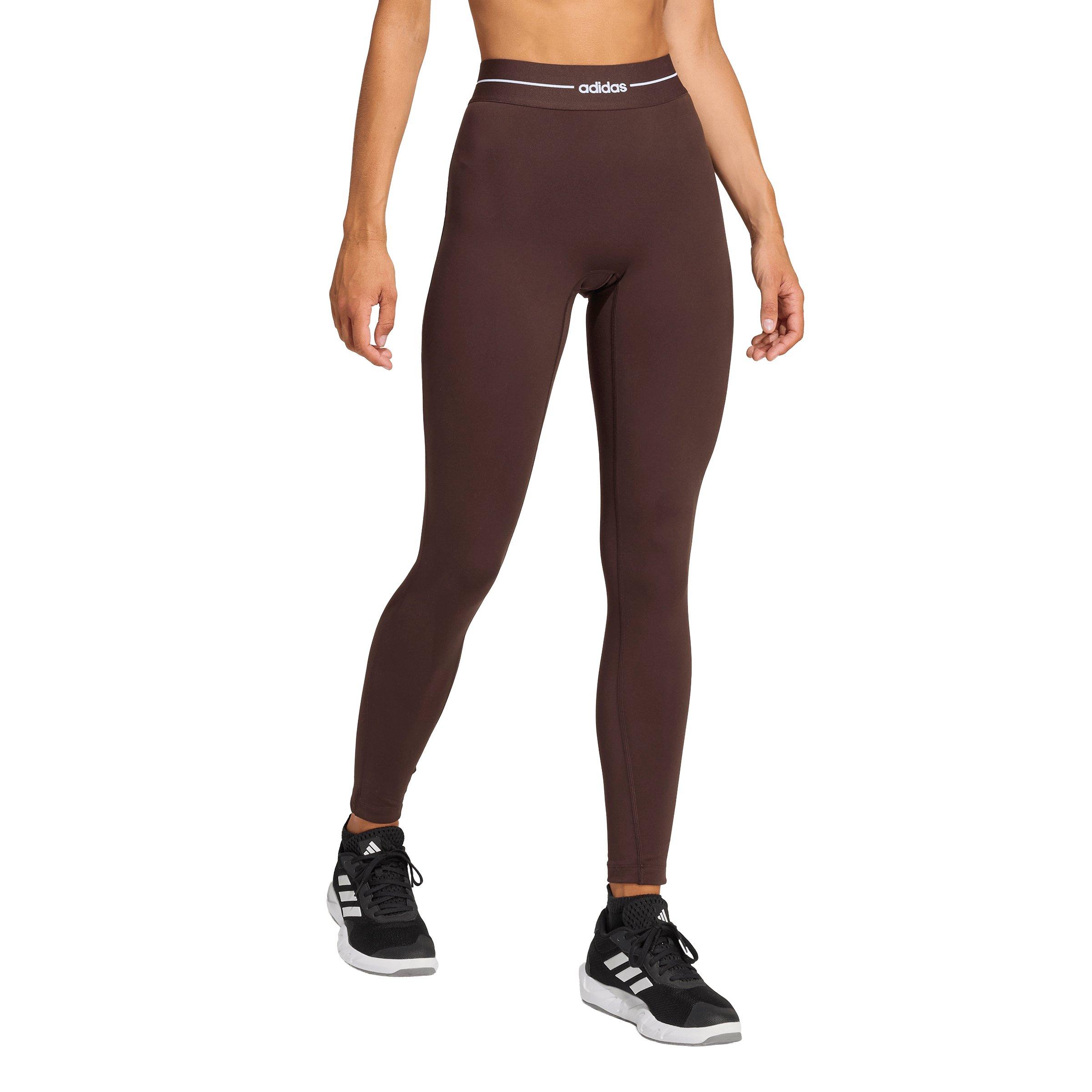adidas Women's Hyperglam Full Length Leggings - Brown - BROWN Thumbnail View 1